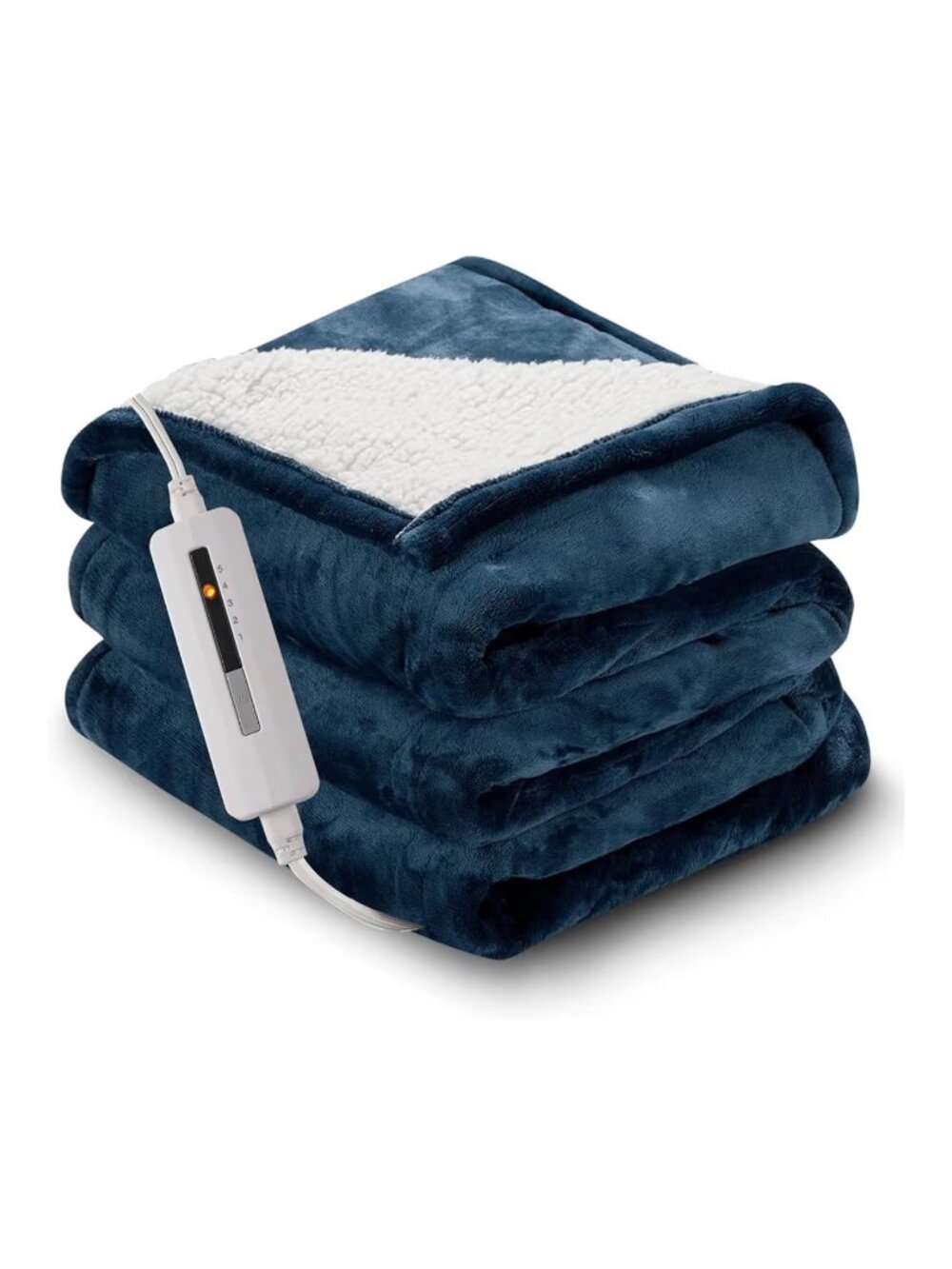 Electric Heated Blanket With Sherpa Fleece 5 Heating Levels Auto Shut-Off Overhe